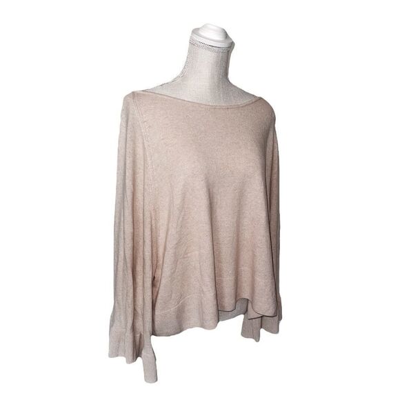 Elizabeth & James Freja Wool-Blend Flutter-Sleeve Sweater in Champagne - Picture 7 of 15